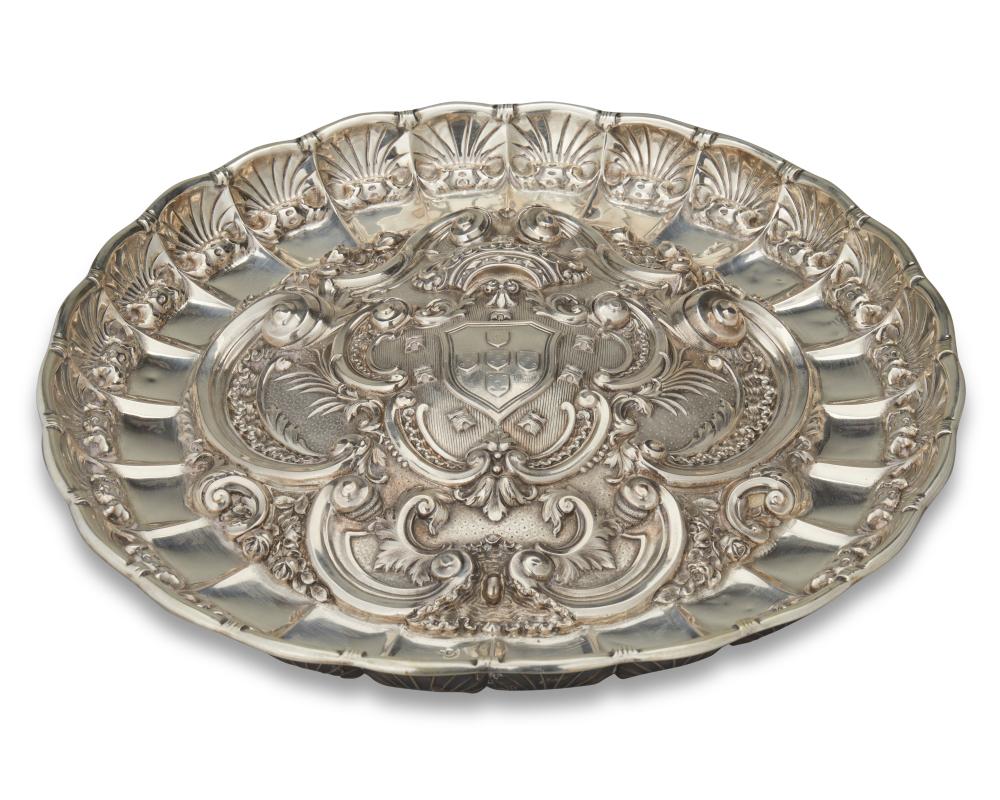 A PORTUGUESE SILVER WALL PLAQUEA