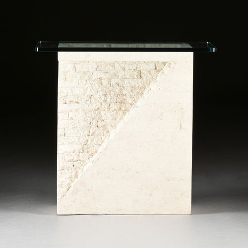 A POST MODERN GLASS TOPPED