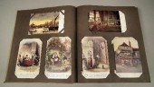 A postcard album containing ap