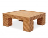A POSTMODERN FLUTED WOOD COFFE