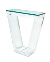 A POSTMODERN LUCITE AND GLASS