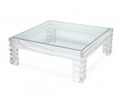 A POSTMODERN LUCITE COFFEE TAB