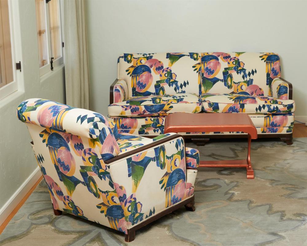 A POSTWAR-STYLE SOFA AND LOUNGE