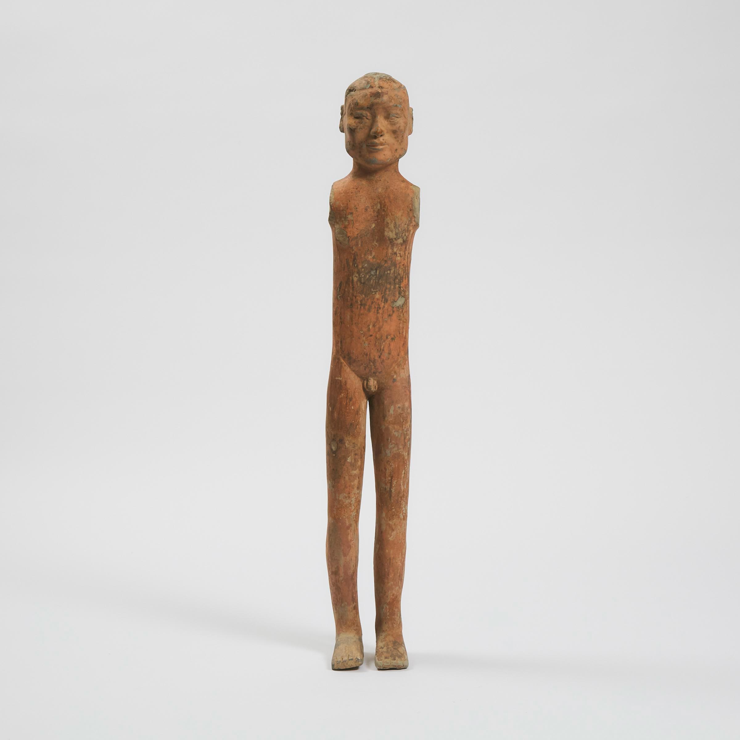 A Pottery Figure of a Male Warrior,