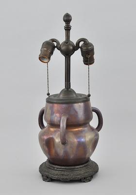 A Pottery Lamp Attributed to