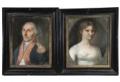 A PR OF DANISH PASTEL PORTRAIT