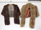 A PR. OF RABBIT FUR STOLES ONE