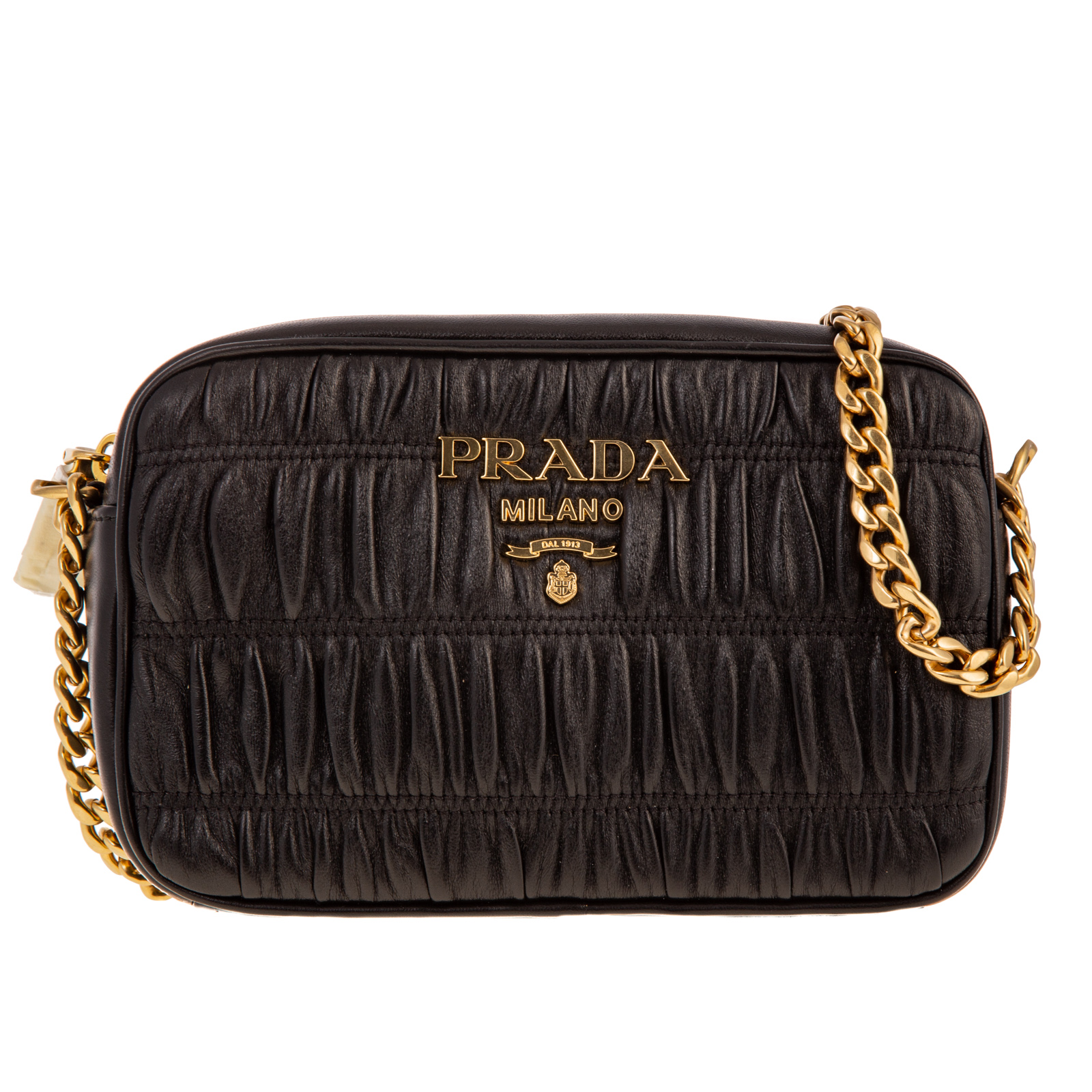 A PRADA BLACK GUAFRE CROSSBODY A