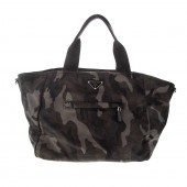 A PRADA CAMOUFLAGE TOTE A khak