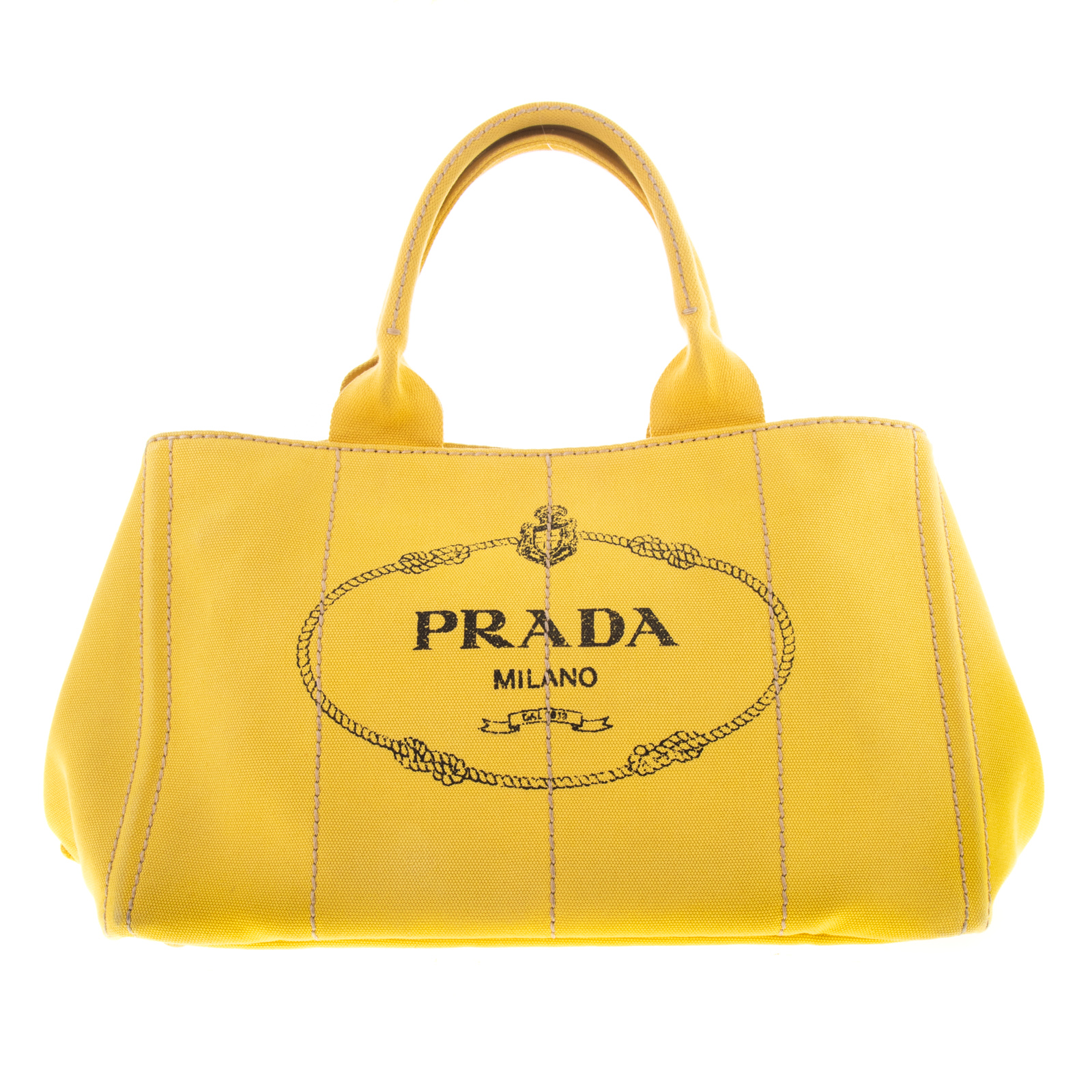 A PRADA CANAPA TOTE MM A yellow