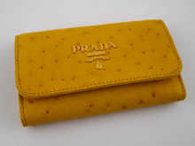 A Prada key holder in case.