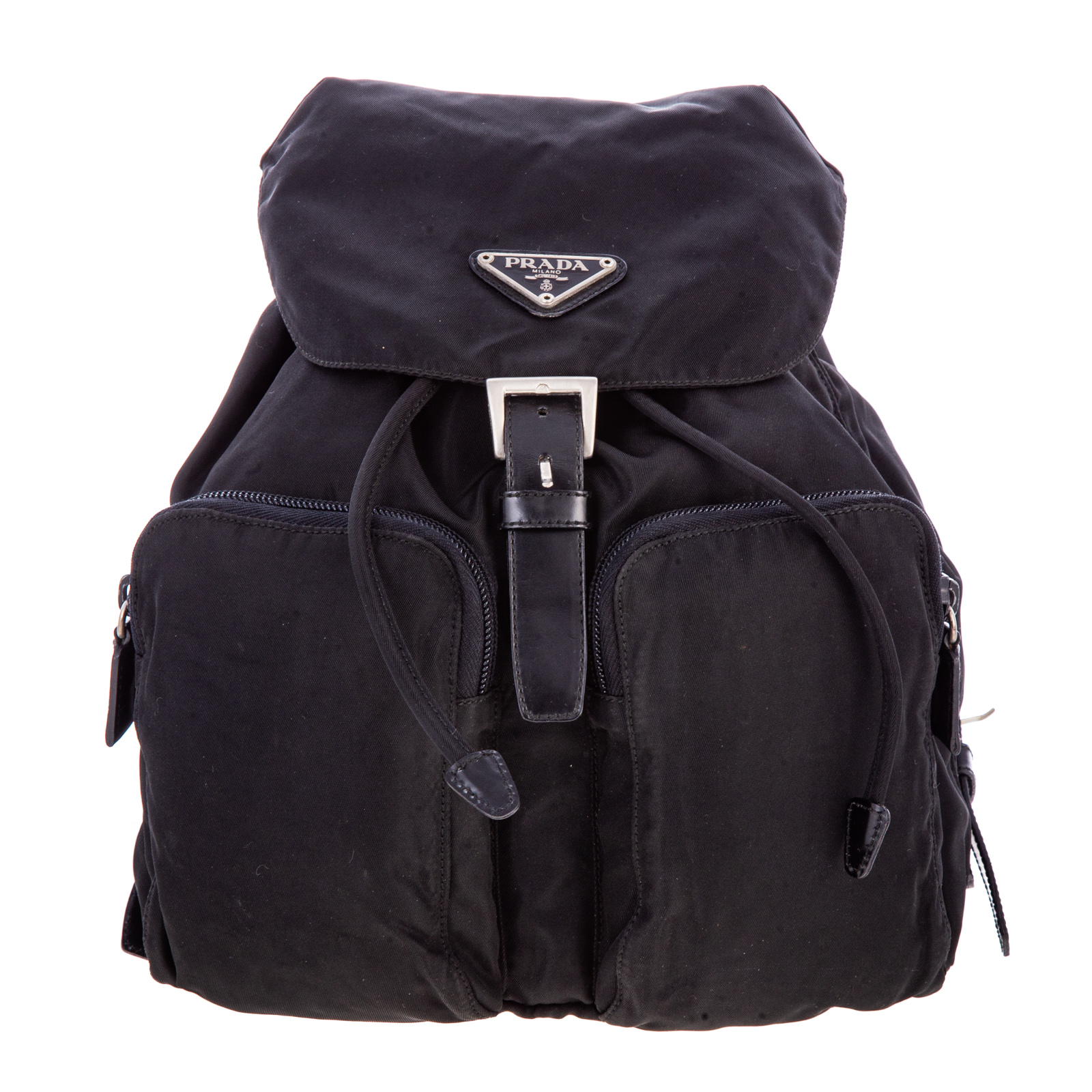 A PRADA NYLON DRAWSTRING BACKPACK A