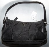 A PRADA NYLON HANDBAG A black