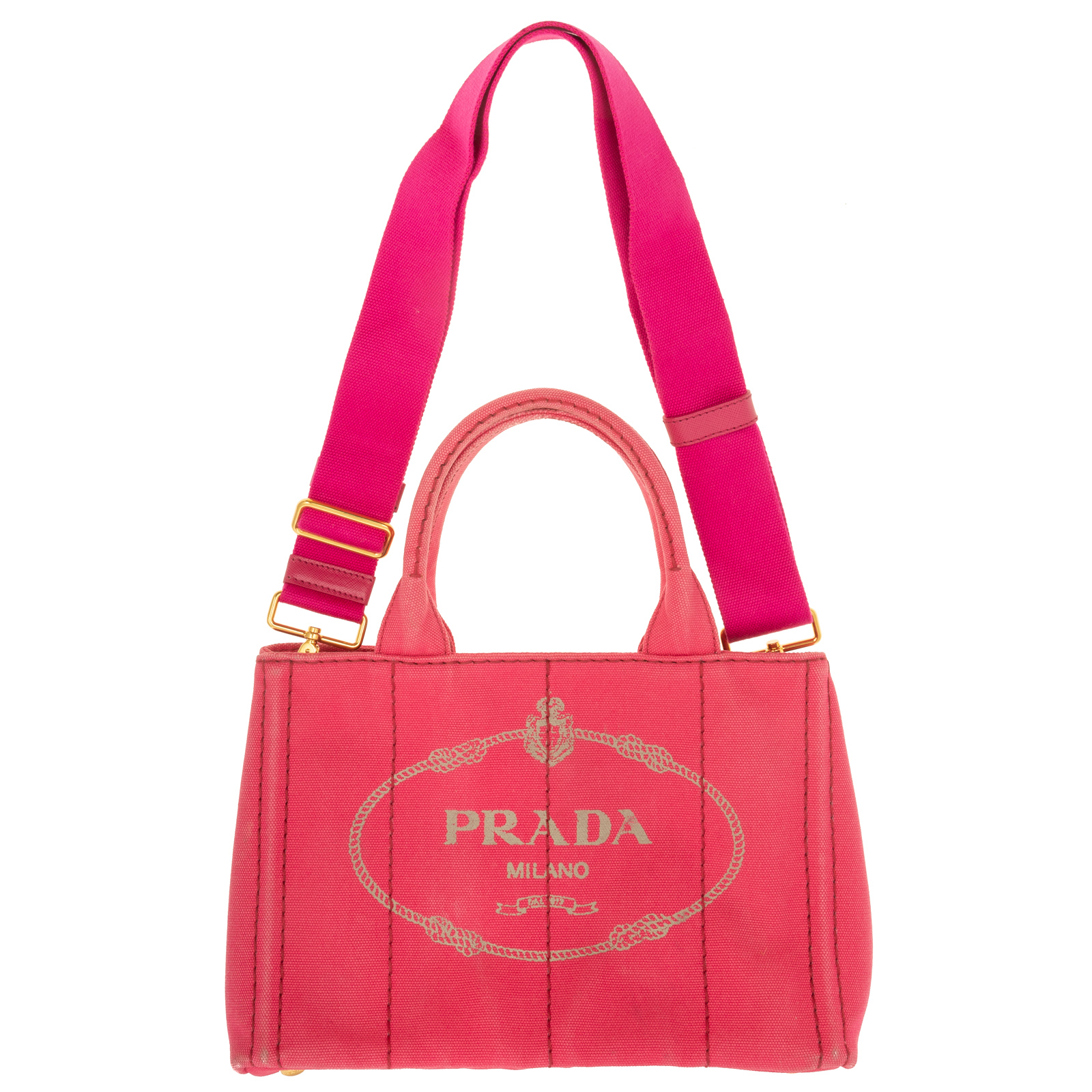 A PRADA SMALL CANAPA TOTE A pink