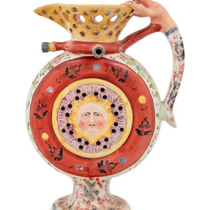 A Prattware Puzzle Jug 18th/19th