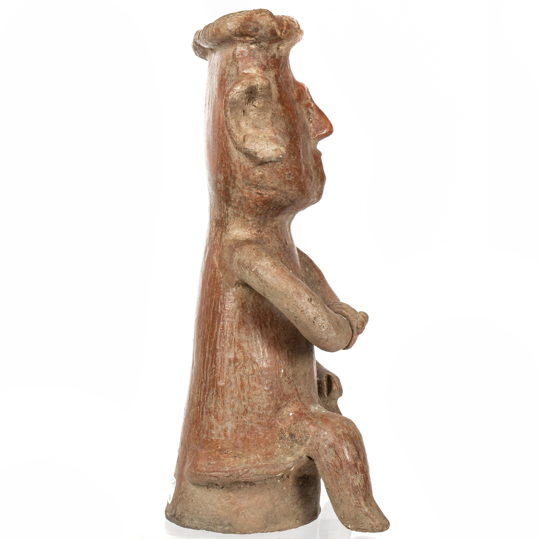 A PRE-COLUMBIAN CERAMIC SEATED MALE