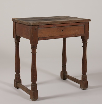 A Primitive Wood Side Table with