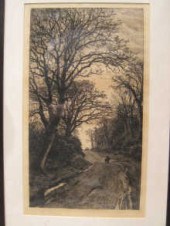 A print of a country lane sign