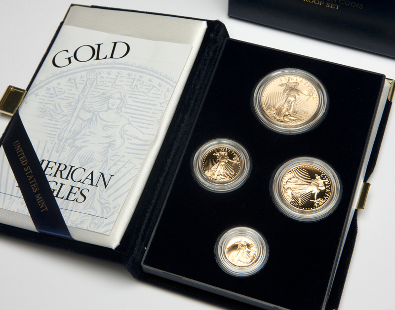A proof set of four 2002 US Mint
