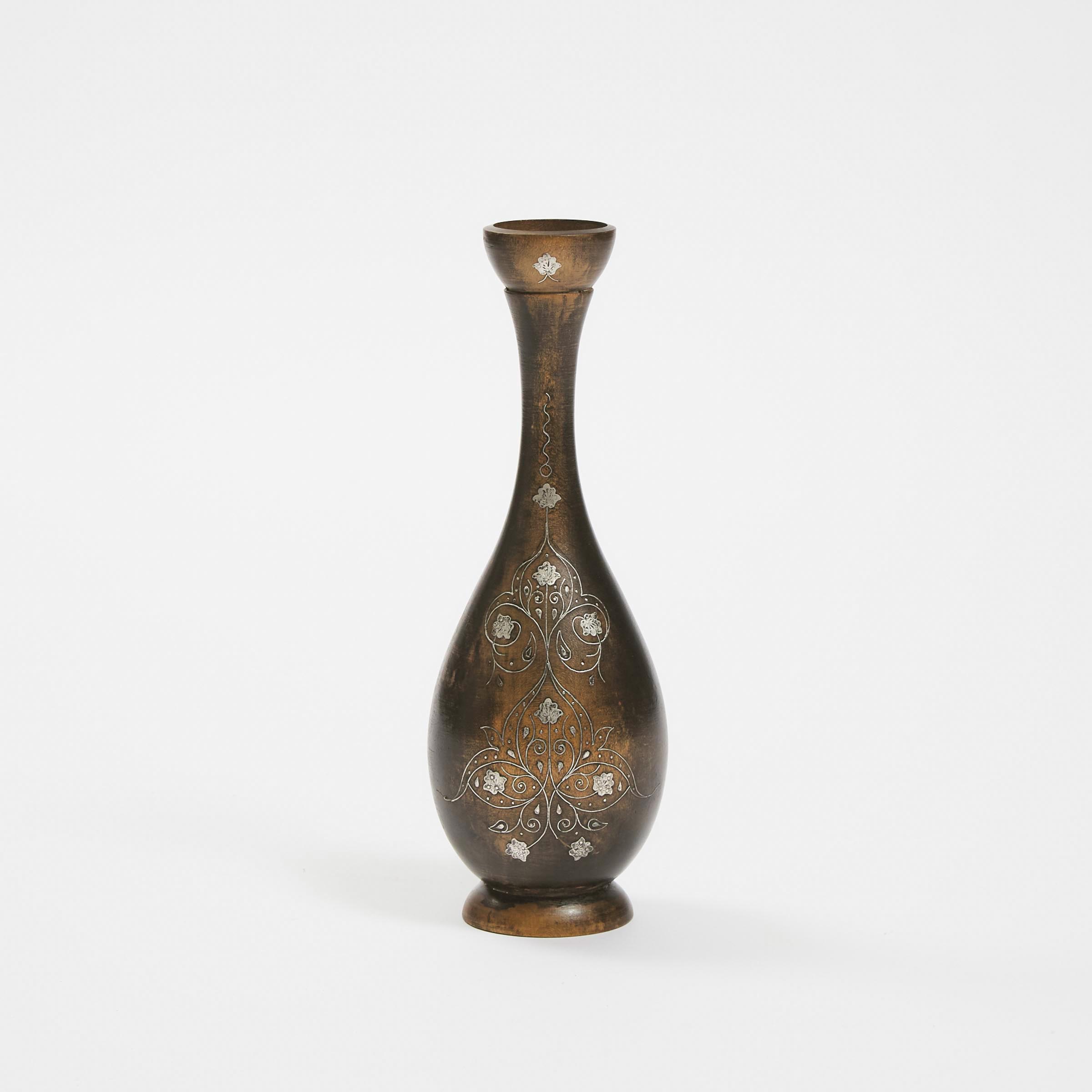 A Prototype Silver-Inlaid Wood