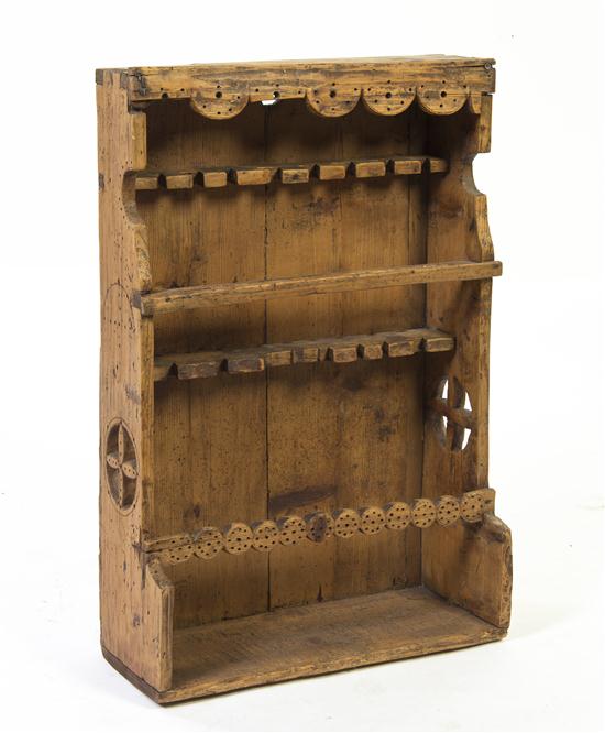 A Provincial Carved Pine Spoon Rack