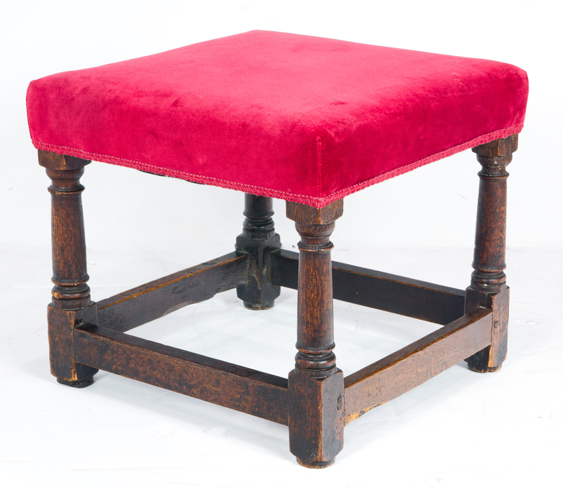 A PROVINCIAL LOW STOOL 18TH CENTURY