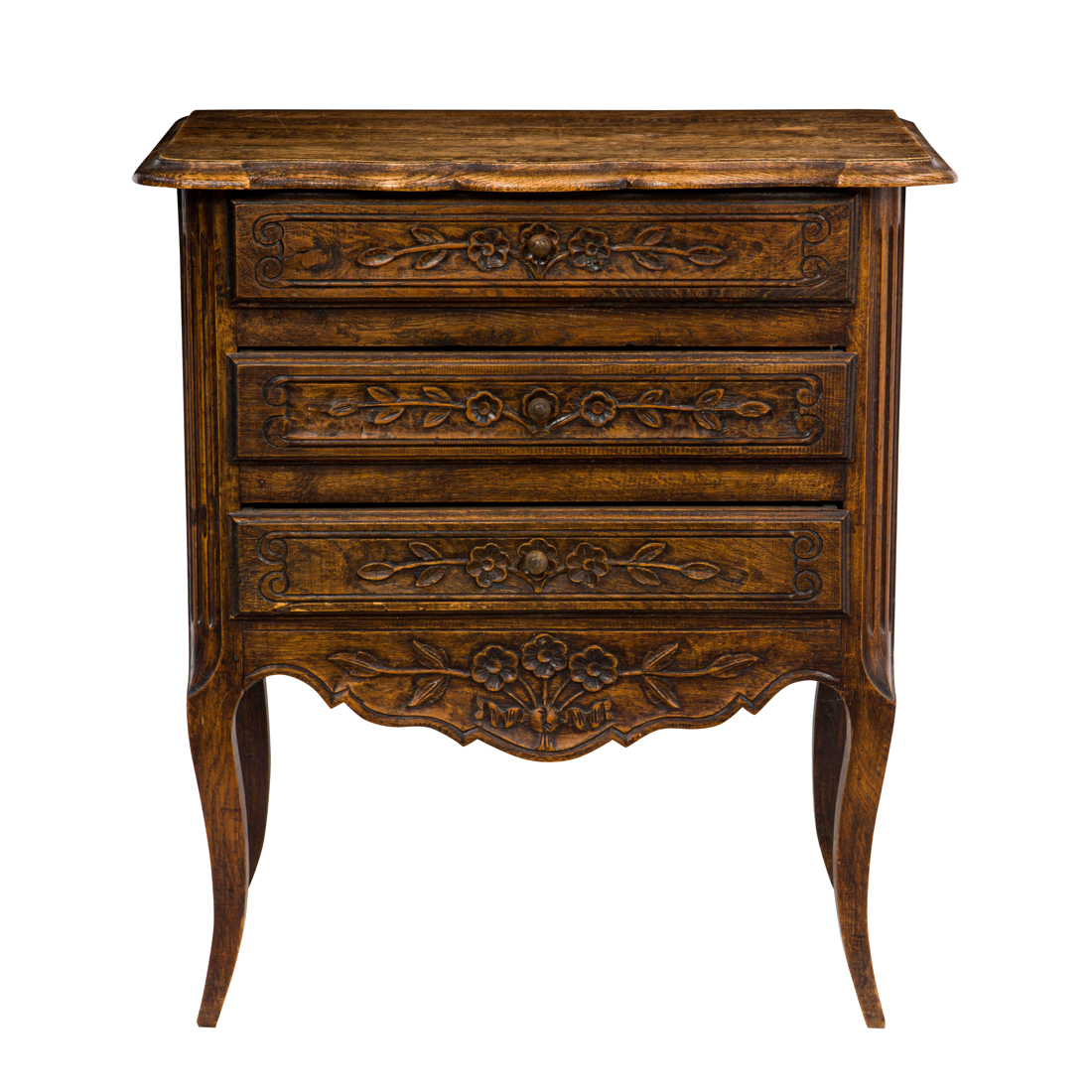 A PROVINCIAL THREE-DRAWER OAK