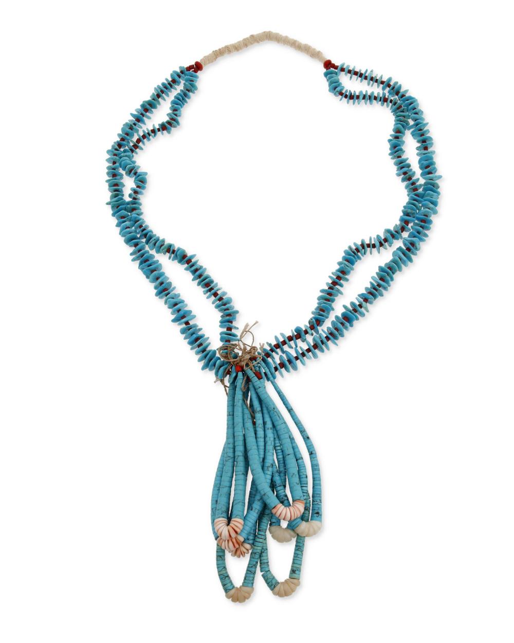 A PUEBLO TURQUOISE AND CORAL