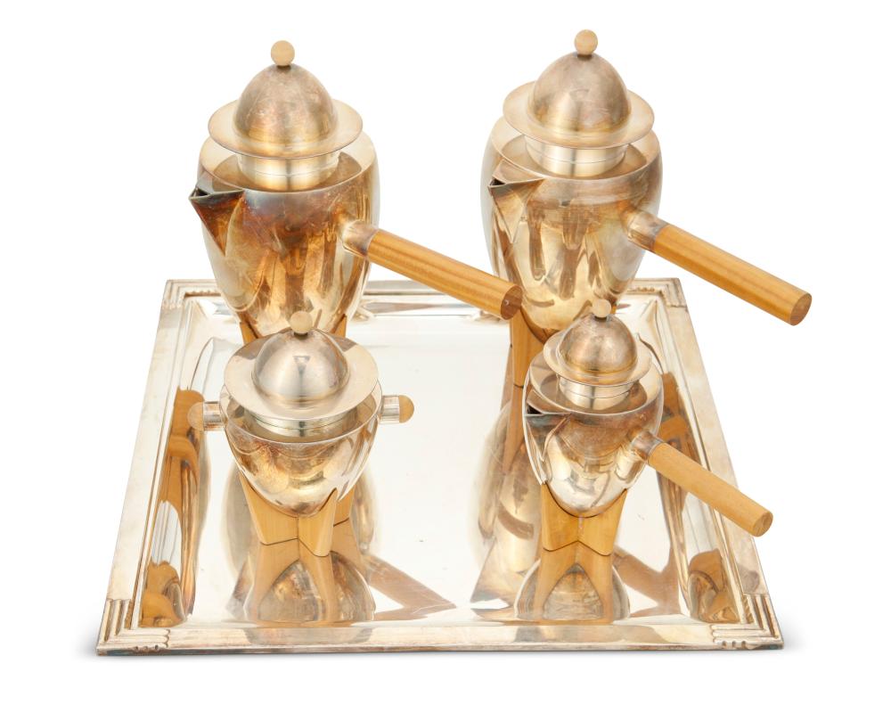 A PUIFORCAT SILVER-PLATED TEA AND