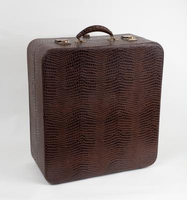 A Pukka faux crocodile suitcase,
