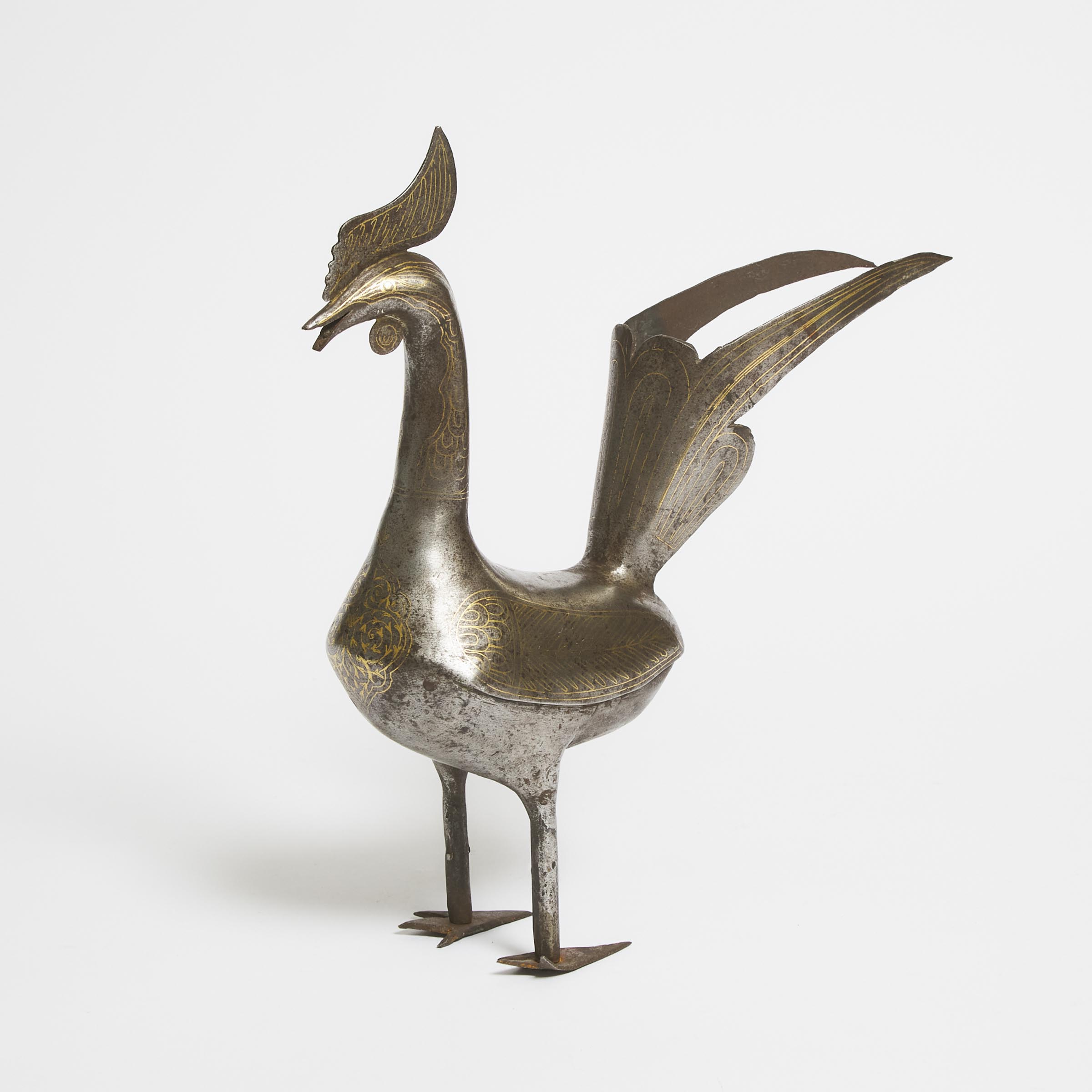 A Qajar Gold-Damascened Steel
