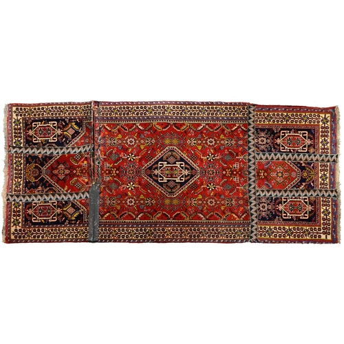 A Qashqai rug, 188cm x 84cm and a