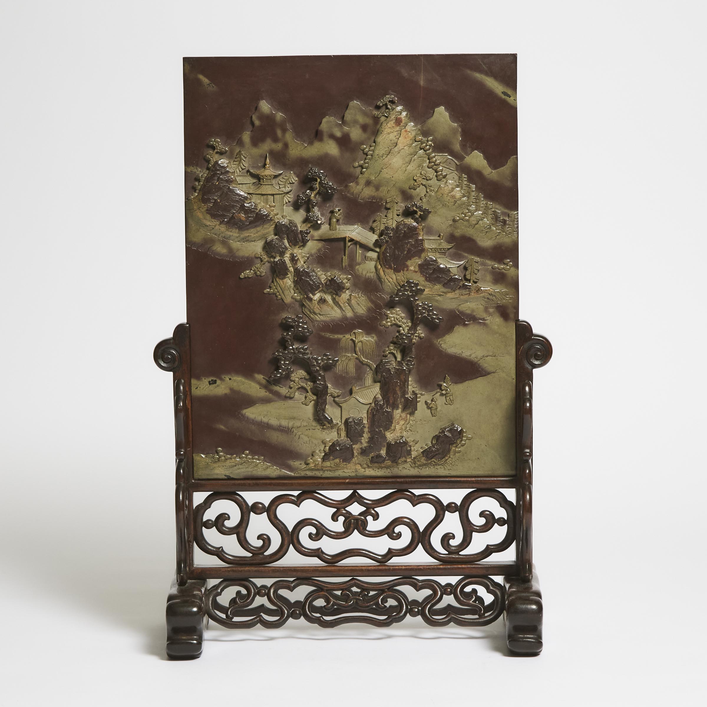 A Qiyang Stone 'Landscape' Table