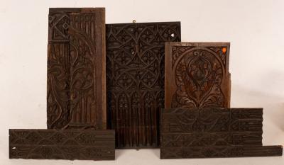 A quantity of carved fragments of
