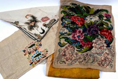 A quantity of embroidered panels,