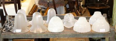 A quantity of glass light shades,