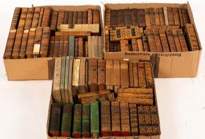 A quantity of leather bound