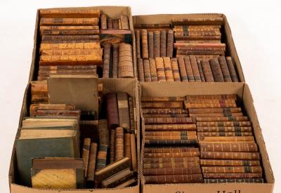 A quantity of leather bound