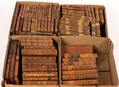 A quantity of leather bound