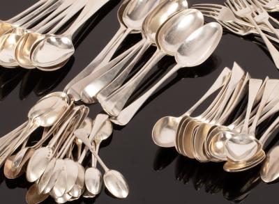 A quantity of silver flatware in