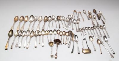 A quantity of silver flatware, to
