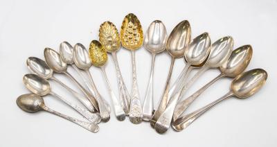 A quantity of silver spoons,