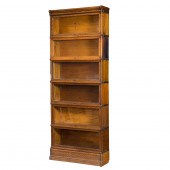 A QUARTERSAWN OAK SIX STACK BA