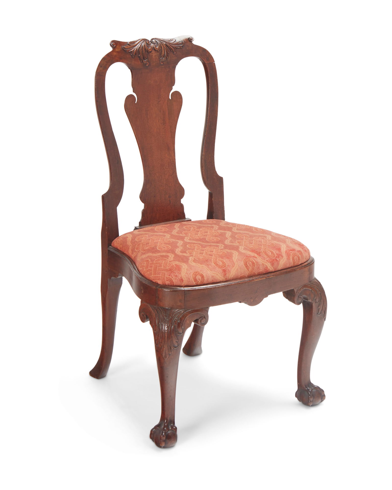 A QUEEN ANNE CARVED WALNUT SIDE
