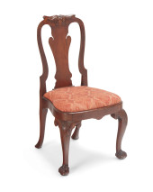 A QUEEN ANNE CARVED WALNUT SID