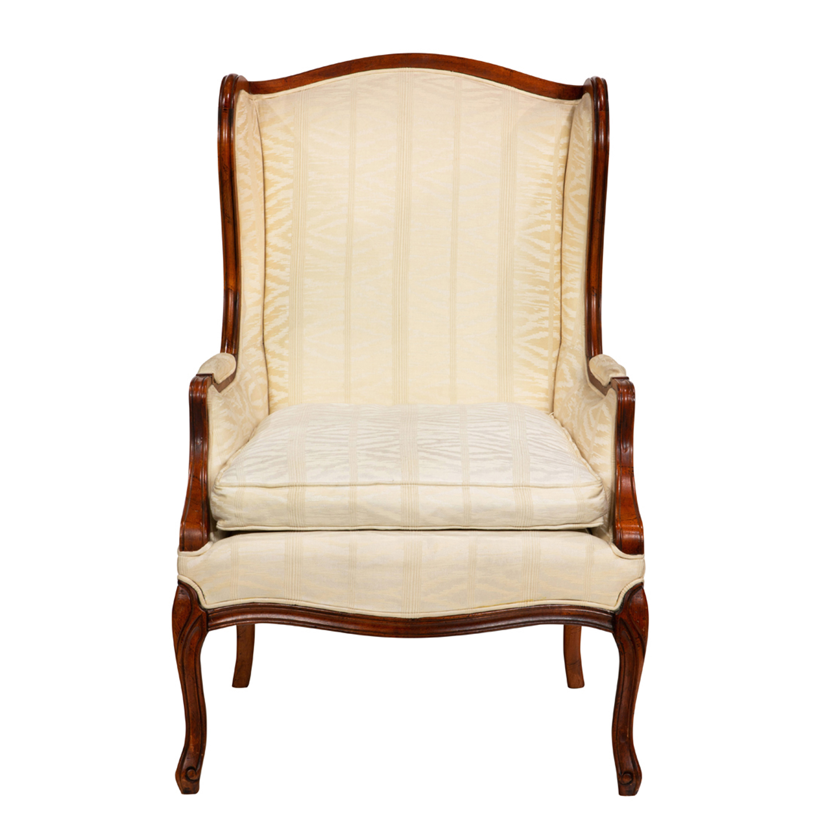 A QUEEN ANNE STYLE WING BACK