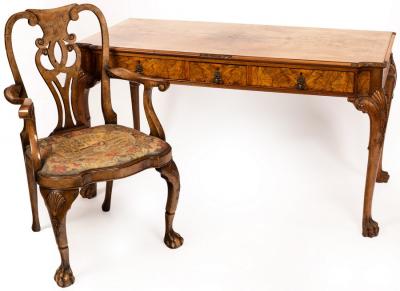 A Queen Anne style writing table,