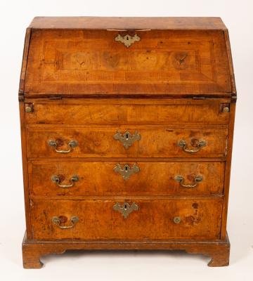 A Queen Anne walnut bureau, the