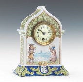 A Quimper Faience Mantel Clock