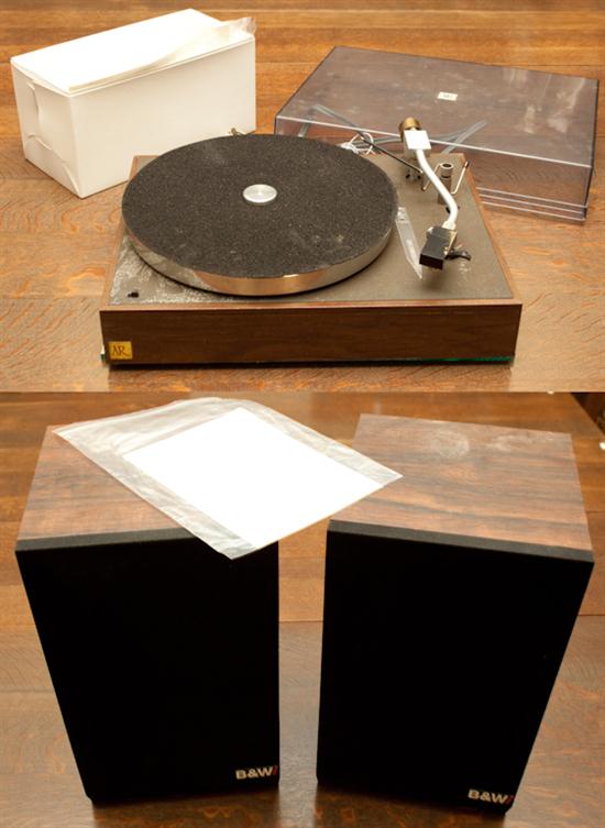 A & R turntable and a pair of B & W